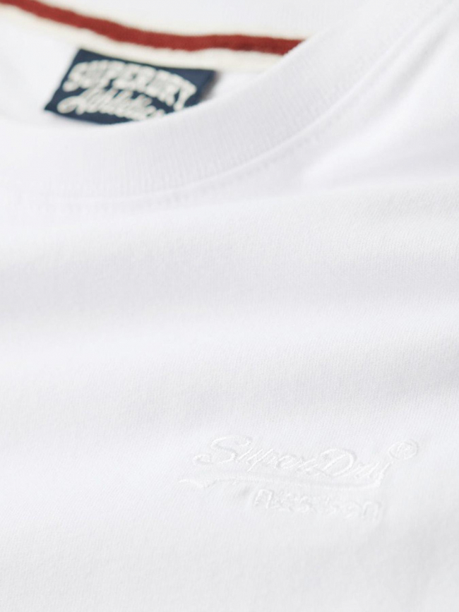T-shirt essential logo brodé blanc homme - Superdry