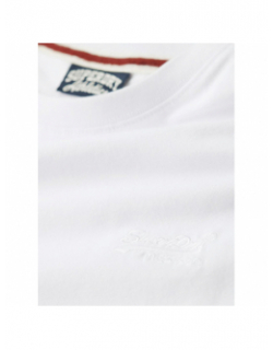 T-shirt essential logo brodé blanc homme - Superdry