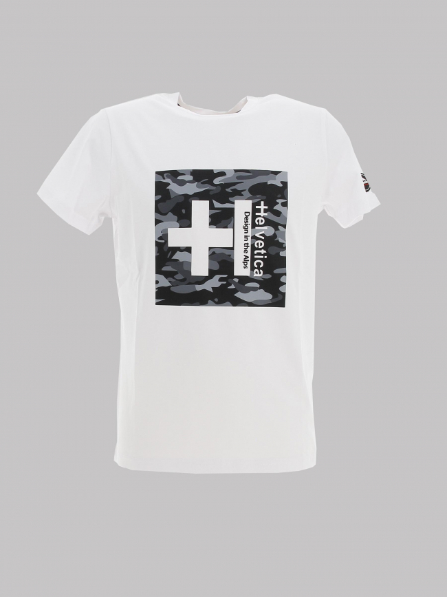 T-shirt stan imprimés blanc homme - Helvetica