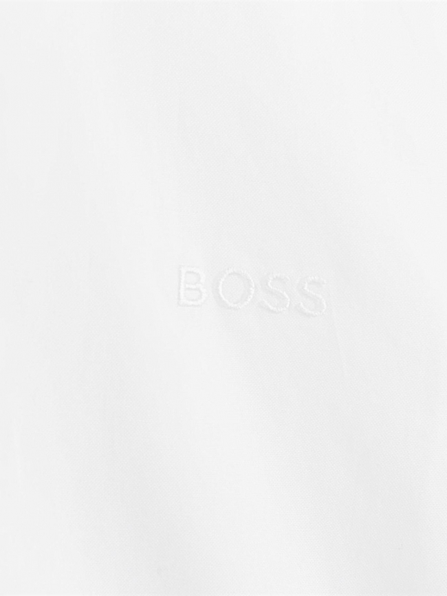 Chemise uni logo brodé blanc garçon - Boss