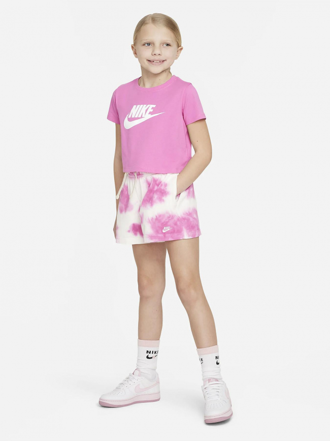 T-shirt nsw crop futura rose fille - Nike