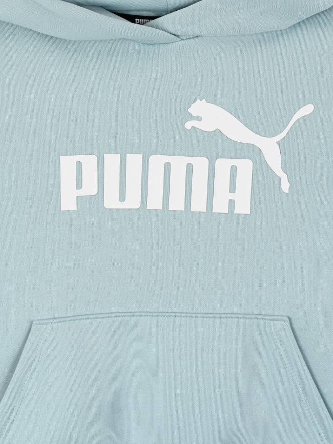 Sweat à capuche essential logo turquoise femme - Puma