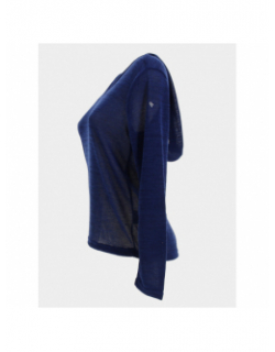 Pull à capuche maille knit chiné bleu femme - Sun Valley