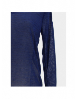 Pull à capuche maille knit chiné bleu femme - Sun Valley
