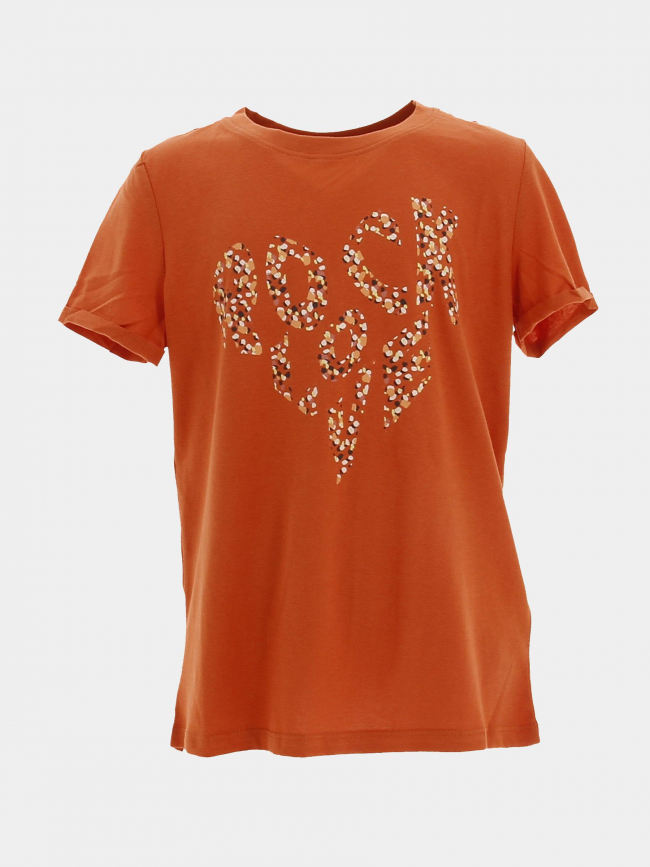 T-shirt lany rock orange fille - Only