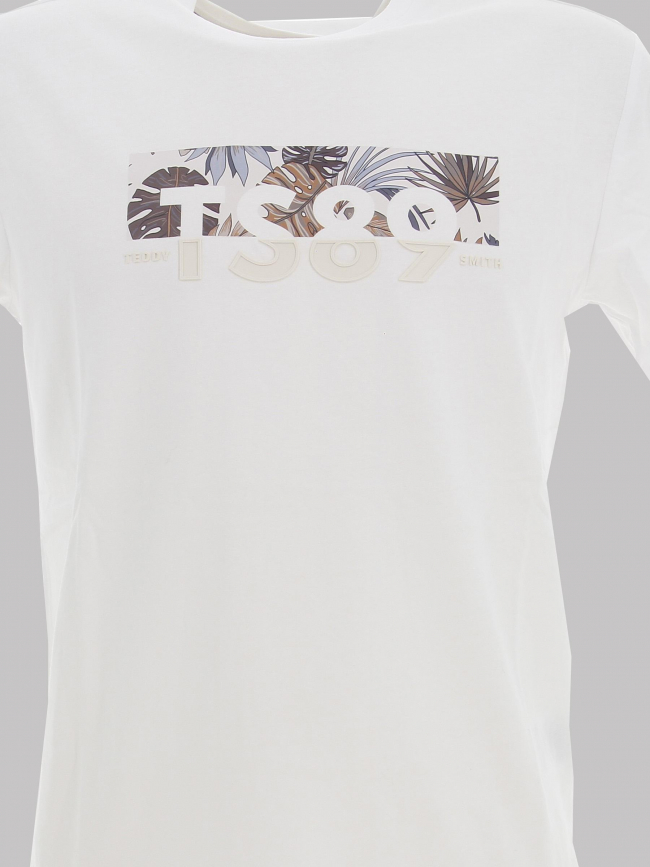 T-shirt ezio à logo fleuri blanc homme - Teddy Smith