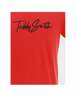 T-shirt evan logo brodé rouge garçon - Teddy Smith