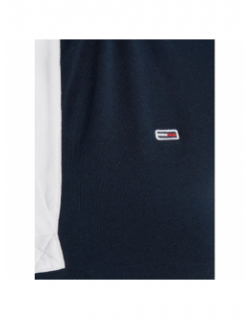 T-shirt polo slim contrast bleu marine femme - Tommy Jeans