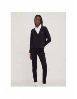 Pull col v essential noir femme -  Tommy Jeans