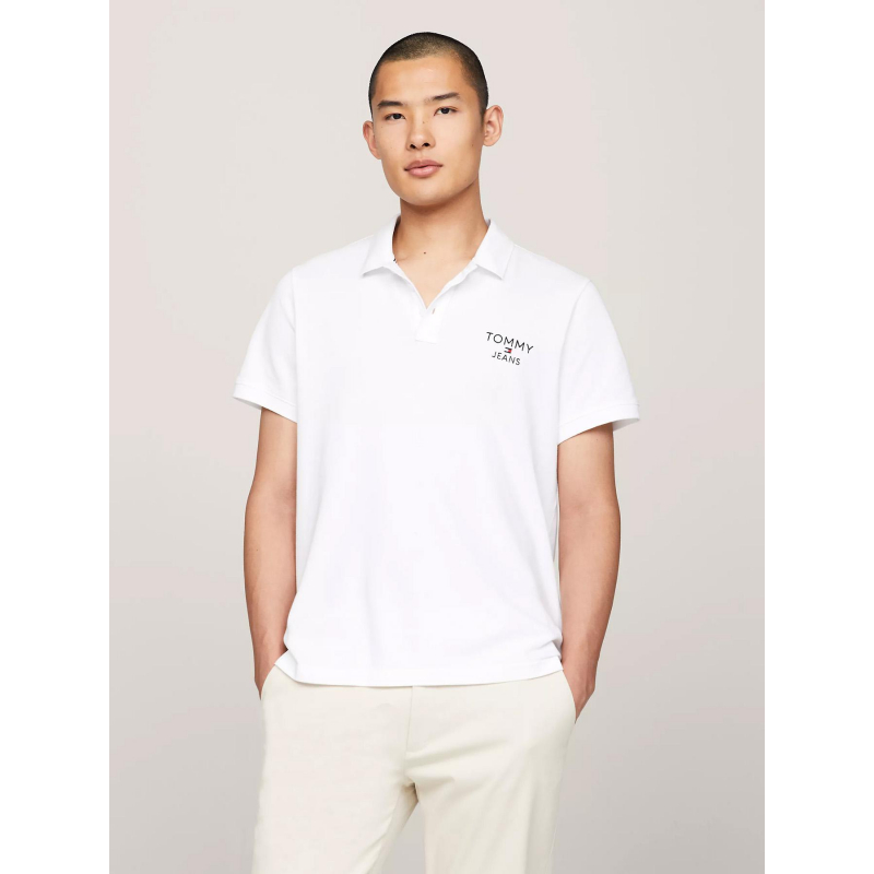 Polo slim logo blanc homme - Tommy Jeans