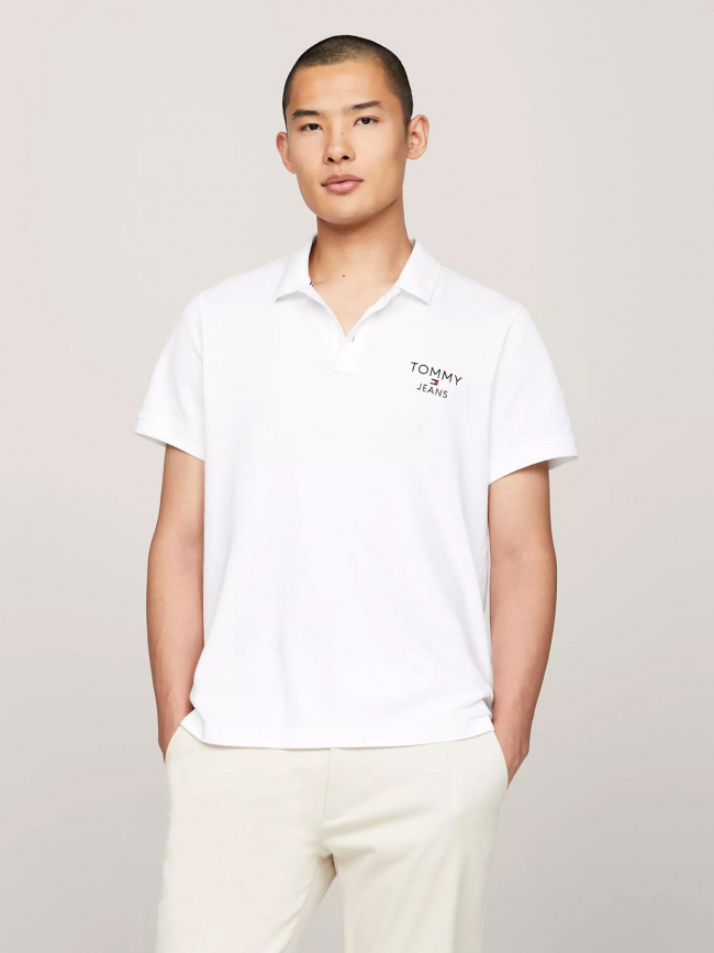 Polo slim logo blanc homme - Tommy Jeans