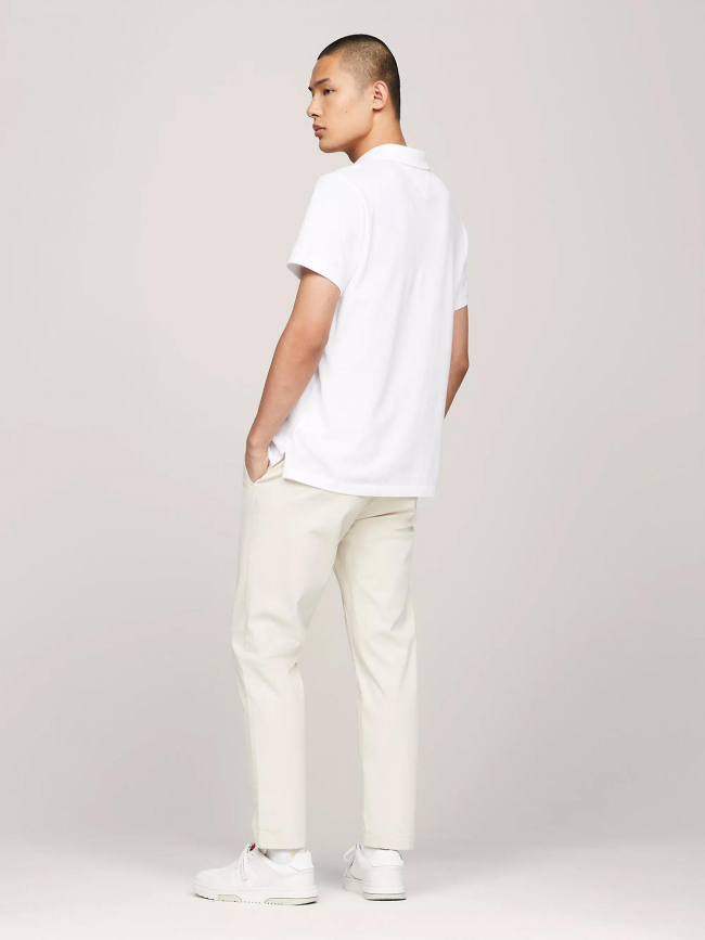 Polo slim logo blanc homme - Tommy Jeans