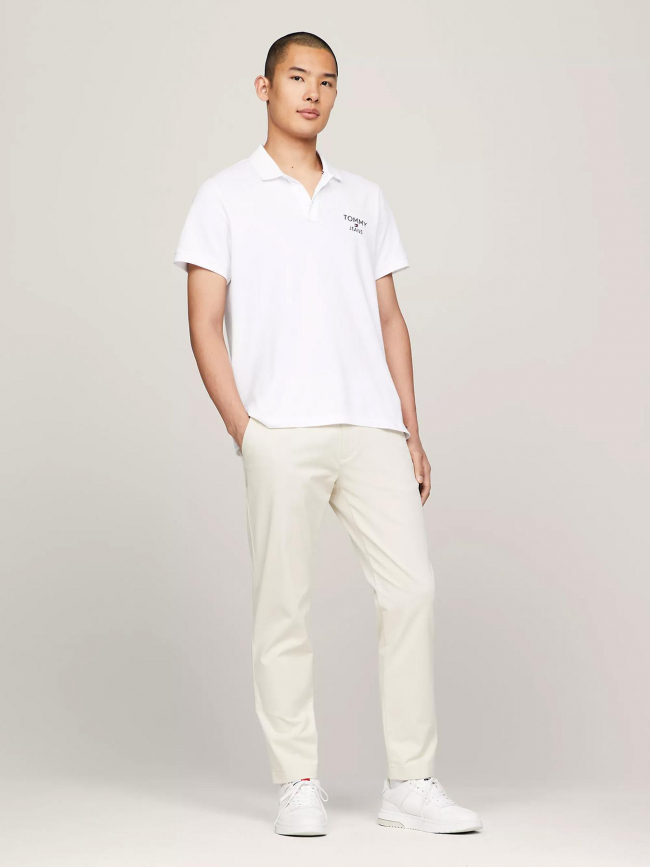 Polo slim logo blanc homme - Tommy Jeans