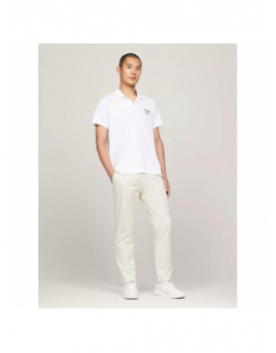 Polo slim logo blanc homme - Tommy Jeans