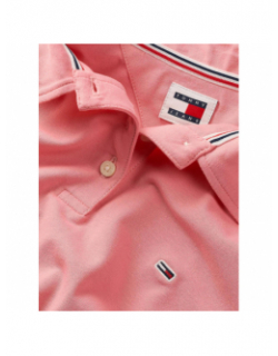Polo slim essential logo rose femme - Tommy Jeans