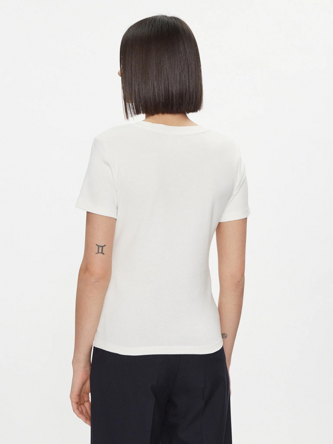 T-shirt col v new slim cody femme blanc - Tommy Hilfiger