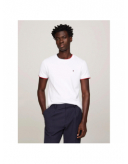 T-shirt tipped pique blanc homme - Tommy Hilfiger