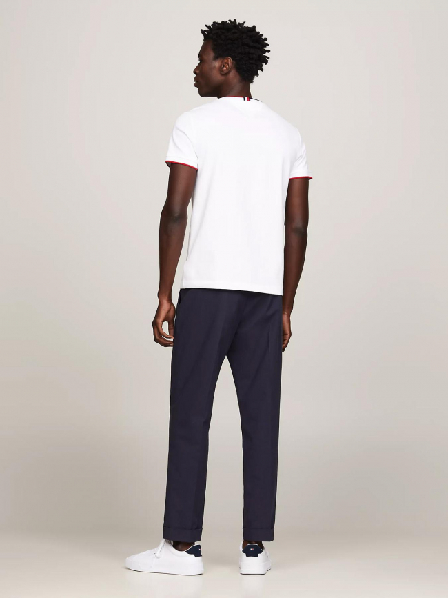 T-shirt tipped pique blanc homme - Tommy Hilfiger
