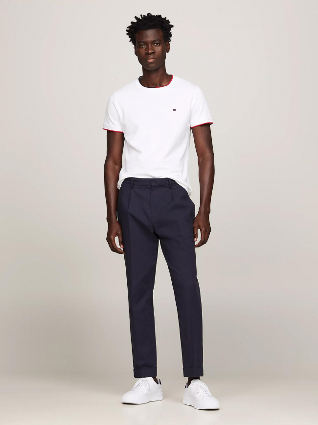 T-shirt tipped pique blanc homme - Tommy Hilfiger