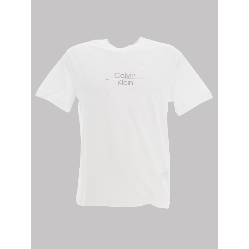 T-shirt optic line logo blanc homme - Calvin Klein