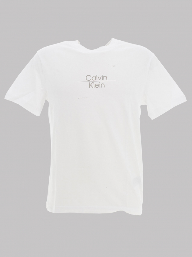 T-shirt optic line logo blanc homme - Calvin Klein