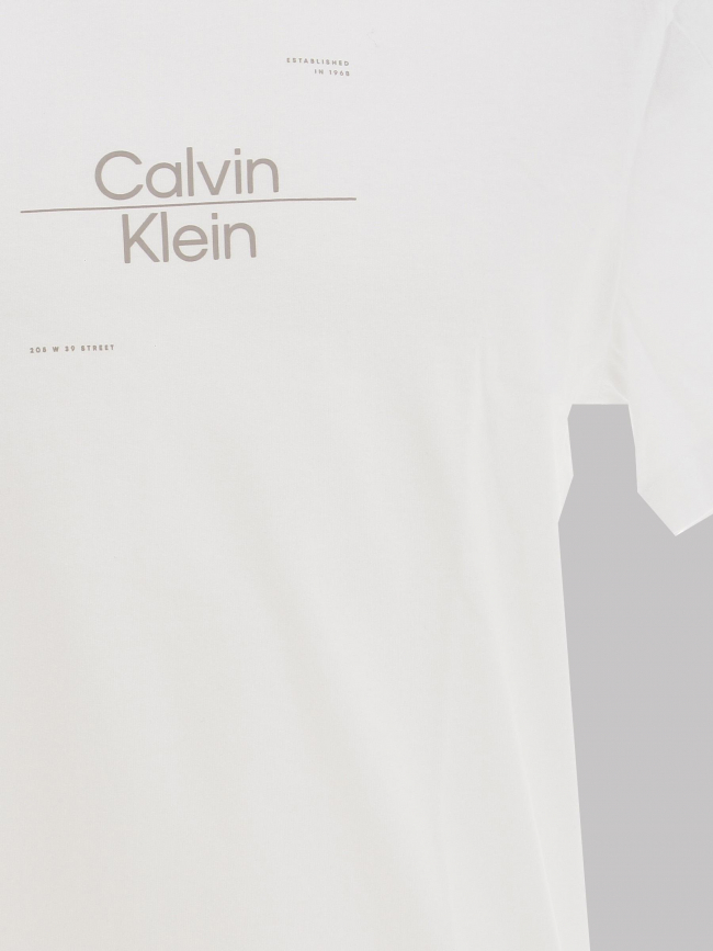 T-shirt optic line logo blanc homme - Calvin Klein