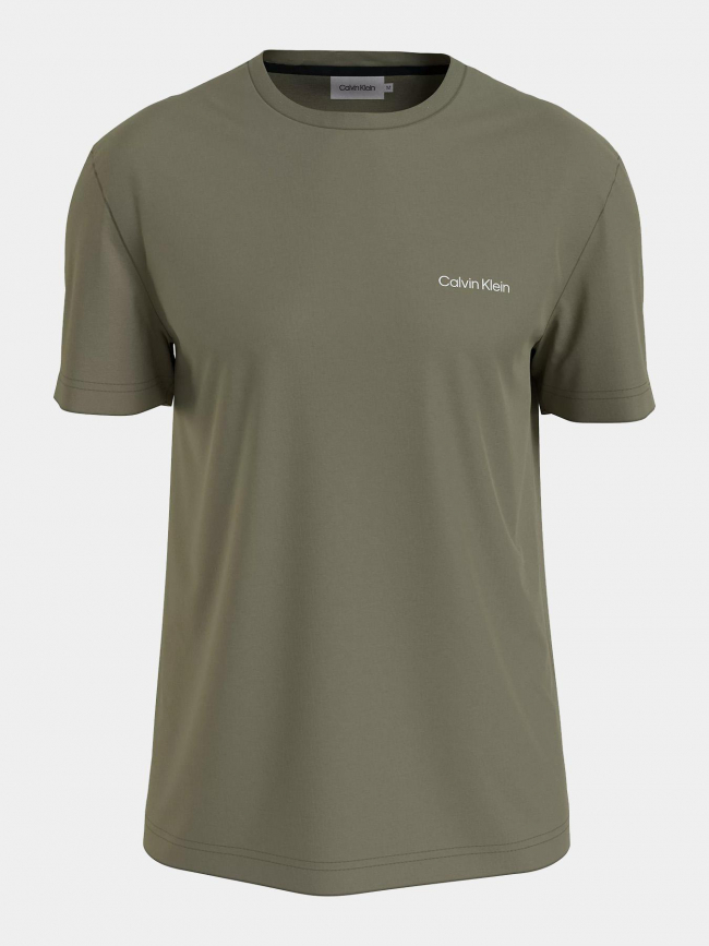 T-shirt micro logo interlock kaki homme - Calvin Klein