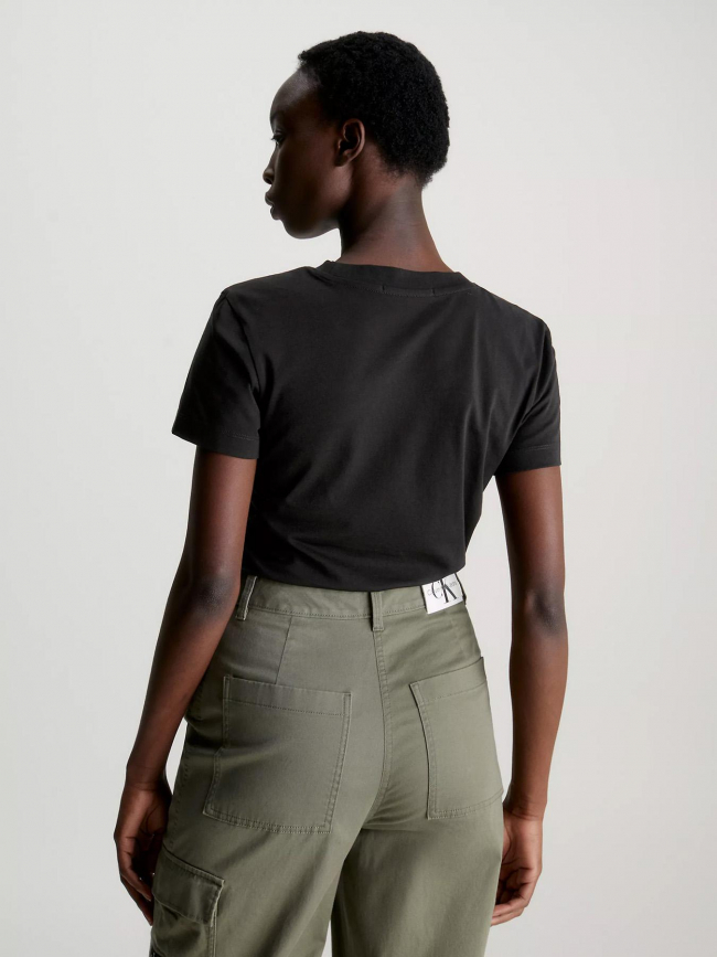 T-shirt monologo slim noir femme - Calvin Klein Jeans