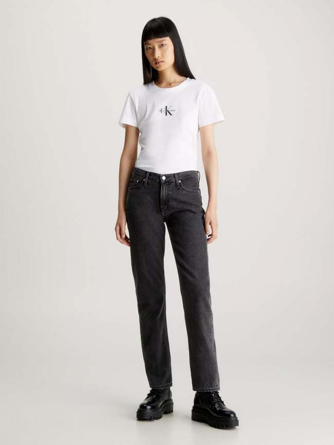 T-shirt slim logo blanc femme - Calvin Klein Jeans