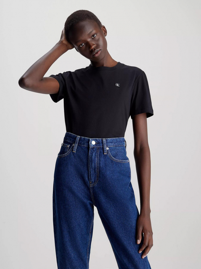 T-shirt embro badge noir femme - Calvin Klein Jeans