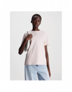 T-shirt embro badge regular rose femme - Calvin Klein Jeans