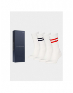 Pack de 4 paires de chaussettes blanc homme - Tommy Hilfiger