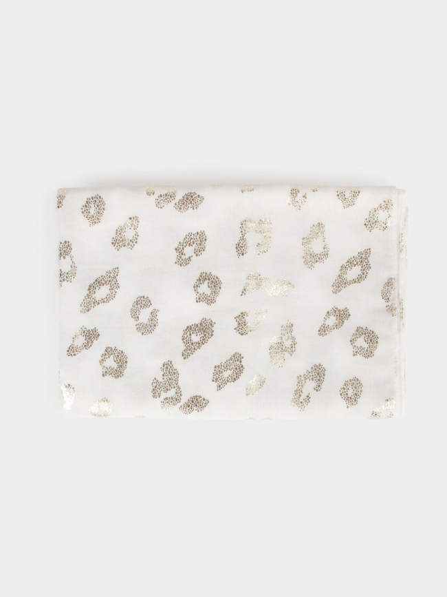 Foulard imprimé léopard blanc femme - Morgan