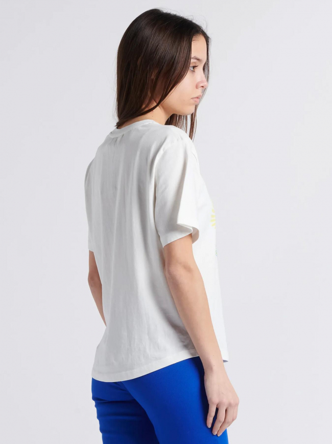 T-shirt tair imprimé floral écru femme - La Petite Etoile