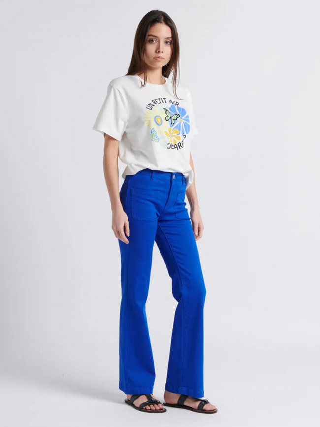 T-shirt tair imprimé floral écru femme - La Petite Etoile