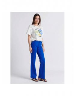 T-shirt tair imprimé floral écru femme - La Petite Etoile