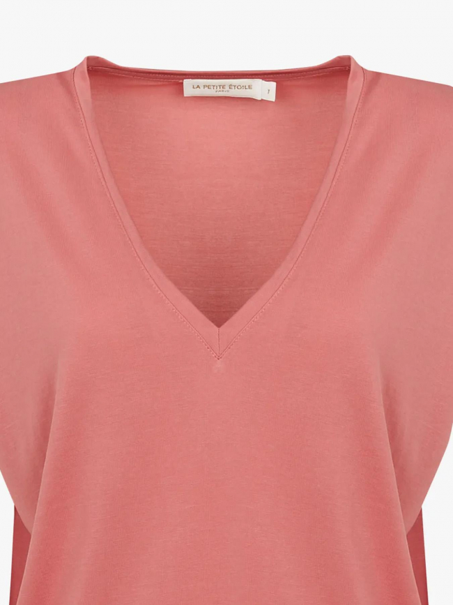 T-shirt col v marcellina bis rose femme - La Petite Étoile