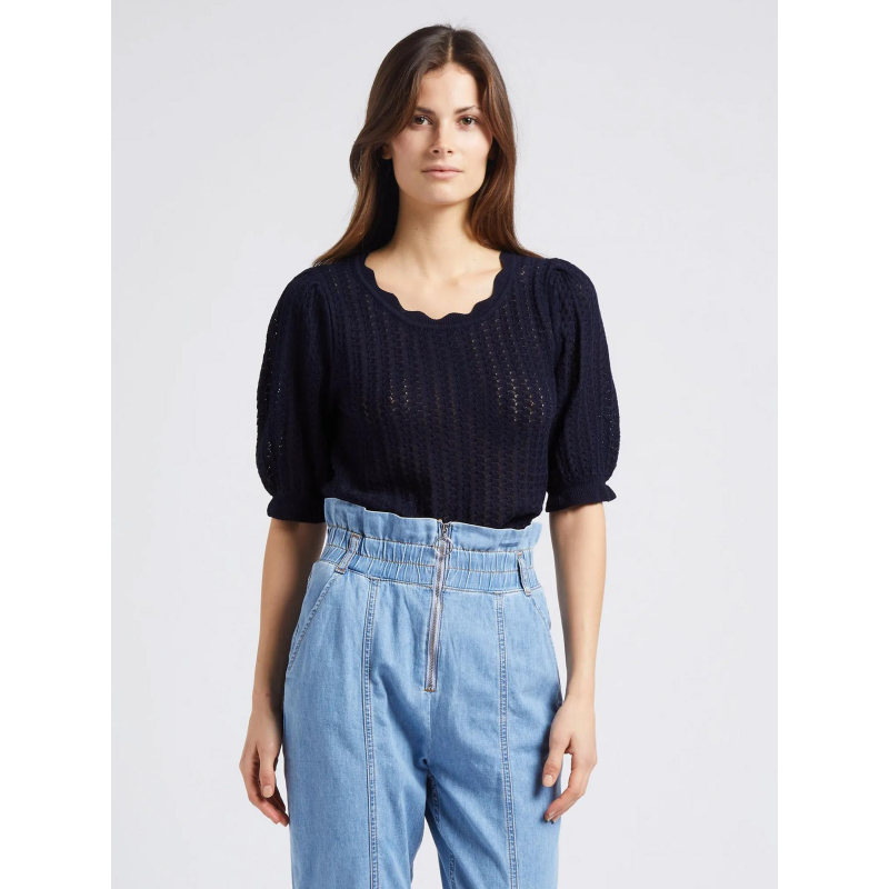 Top en maille mirta bleu marine femme - La Petite Etoile