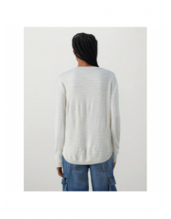 Pull col rond knit cata écru femme - Only
