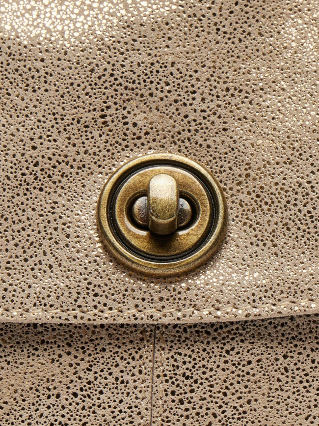 Sac bandoulière totally large cuir doré femme - Pieces