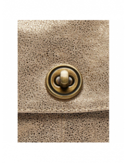 Sac bandoulière totally large cuir doré femme - Pieces