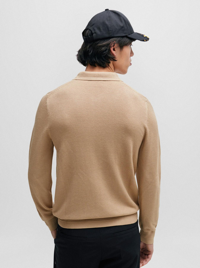 Pull col zippé sastor beige homme - Hugo