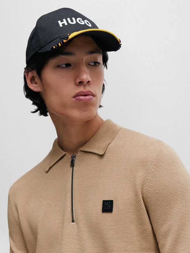 Pull col zippé sastor beige homme - Hugo