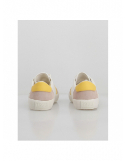 Baskets en toile travis brit blanc rose jaune femme - Pepe Jeans