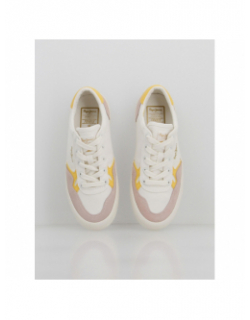 Baskets en toile travis brit blanc rose jaune femme - Pepe Jeans