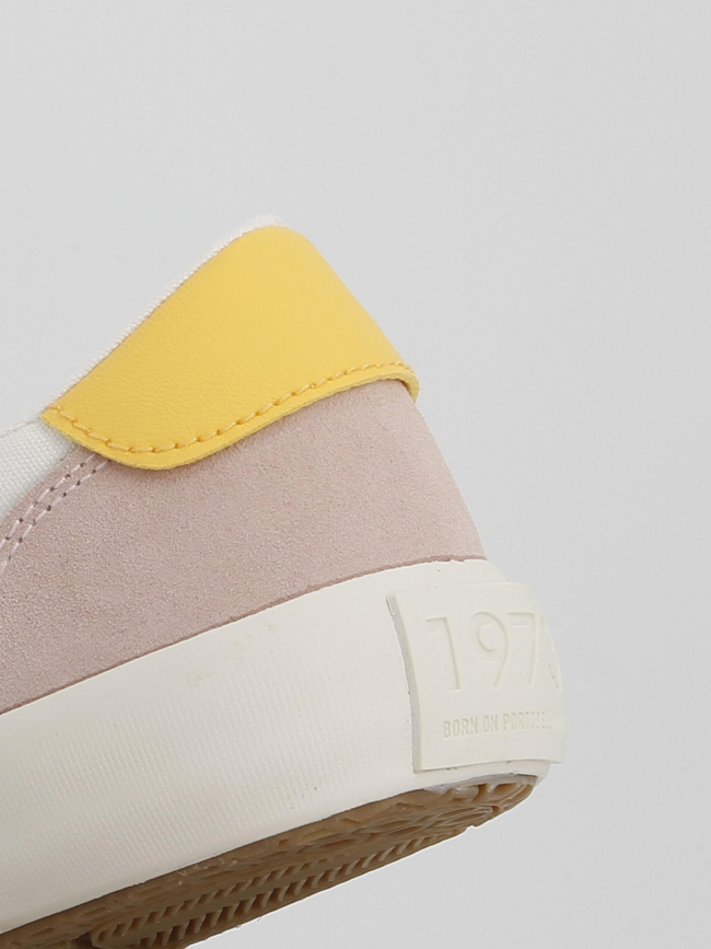 Baskets en toile travis brit blanc rose jaune femme - Pepe Jeans