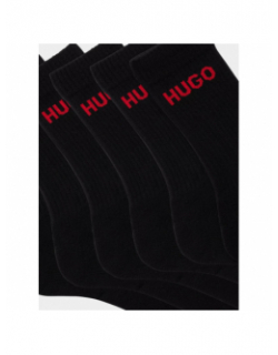 Pack 6 paires de chaussettes hautes rib noir - Hugo