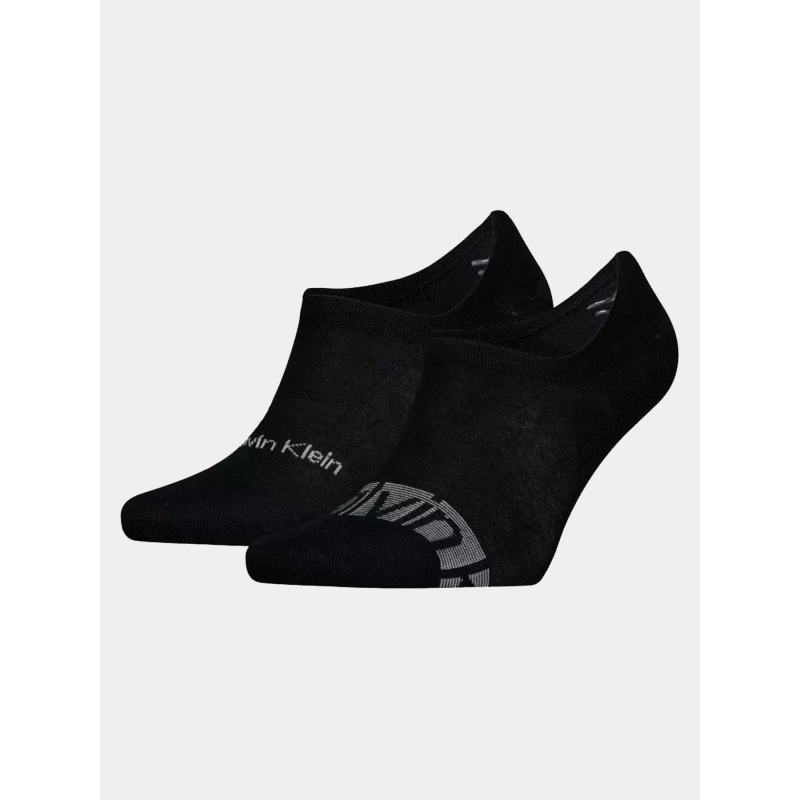 2 paires de chaussettes footie logo noir homme - Calvin Klein