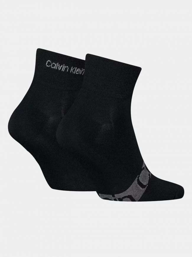 2 paires de chaussettes quarter logo noir homme - Calvin Klein