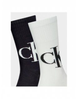 Pack 2 paires de chaussettes logo blanc noir homme - Calvin Klein Jeans